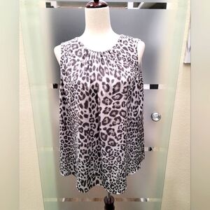 WHBM Reversable Leopard Print Sleeveless Top Size 14